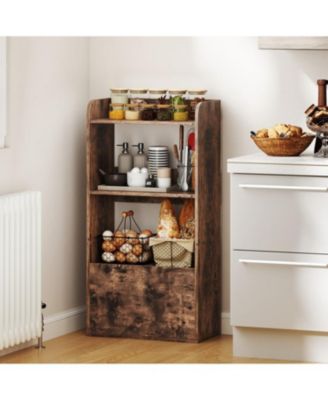 3 Tier Freestanding Bookshelf with Open Shelves for Storage