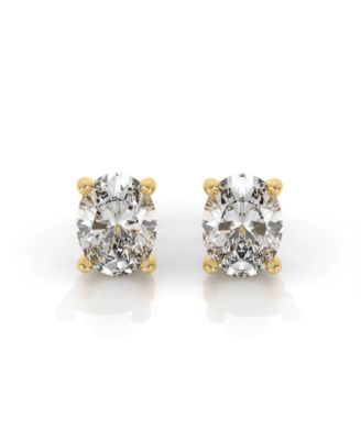 Elena Oval Moissanite Vermeil Stud Earrings