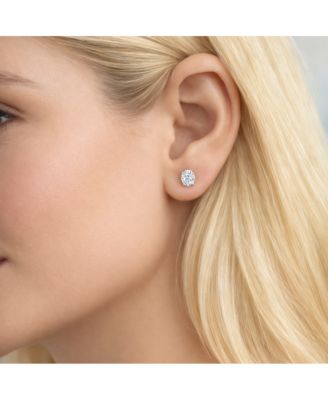 Elena Oval Moissanite Vermeil Stud Earrings