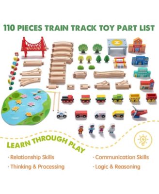 Wooden Train Set 110 Pcs