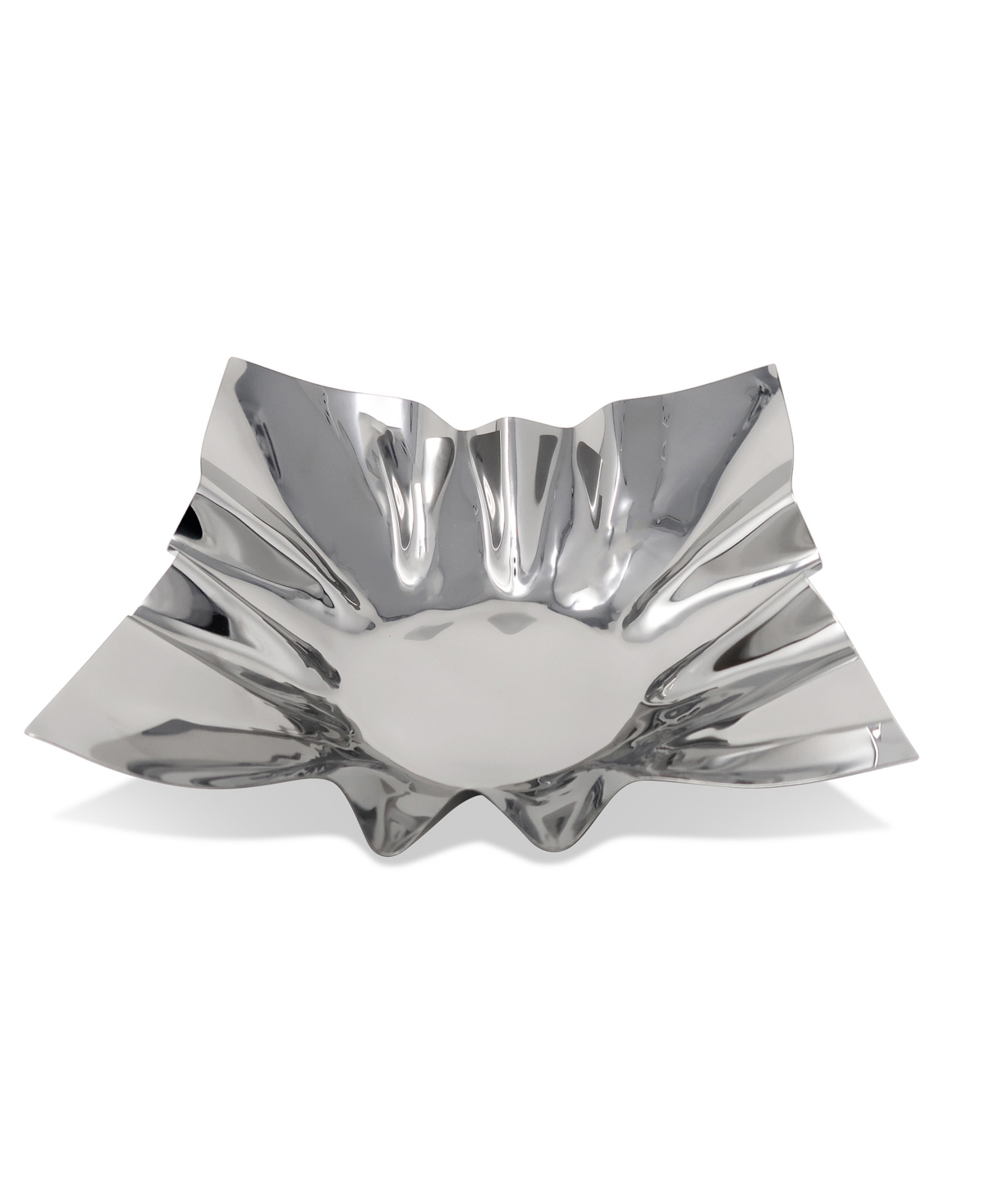 Classic Touch Stainless Steel Square Bowl, 12.25"