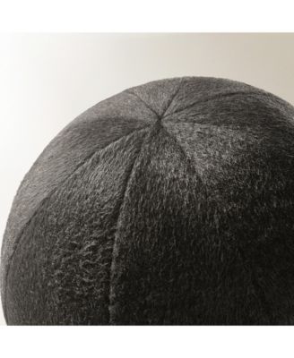 Maeve Felted Wool Ball Pillow 12" - Warm Charcoal