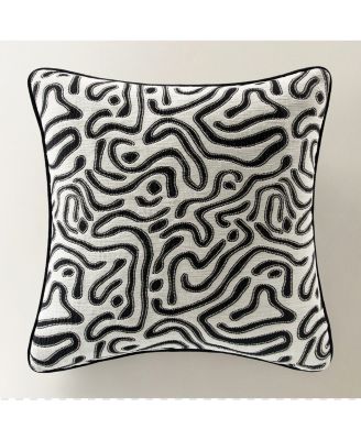 Abelia Pillow 22" - Ivory/Black