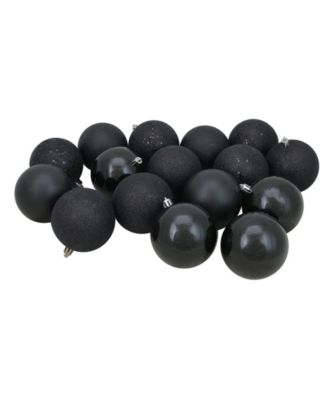 32 Count Jet Shatterproof 4-Finish Christmas Ball Ornaments