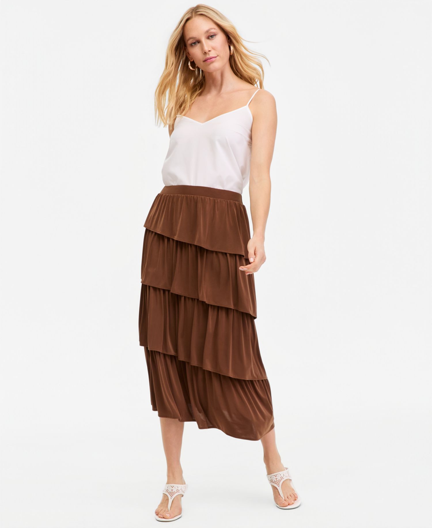 Women's Tiered Midi Skirt