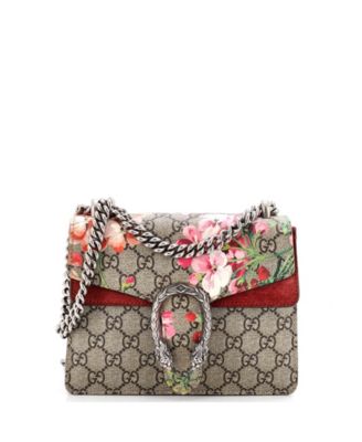 Mini Dionysus Bag Blooms Print GG Coated Canvas