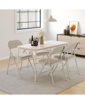 8-Pack Metal Folding Chairs, Padded Seat and Back, Heavy-Duty Steel Frame, 350lb Capacity, Stackable for Events