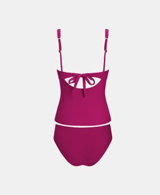 Women's V-Neck Adjustable Strap Tankini Set