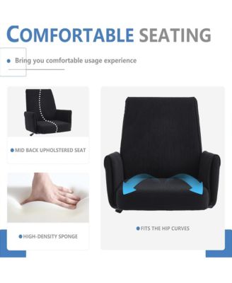 Striped Velvet Office Chair - Adjustable Ergonomic Desk Chair, Computer Chair with High Back, Gold Base and Wheels for Home Office