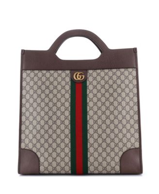 Large Ophidia Cut Out Handle Tote GG Coated Canvas