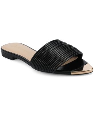 Women's Feather Pointed Toe Slide Flat Sandals