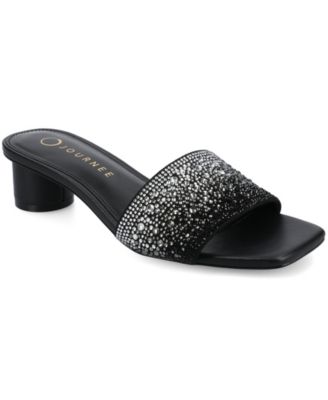 Women's Flora Embellished Block Heel Slide Dress Sandals