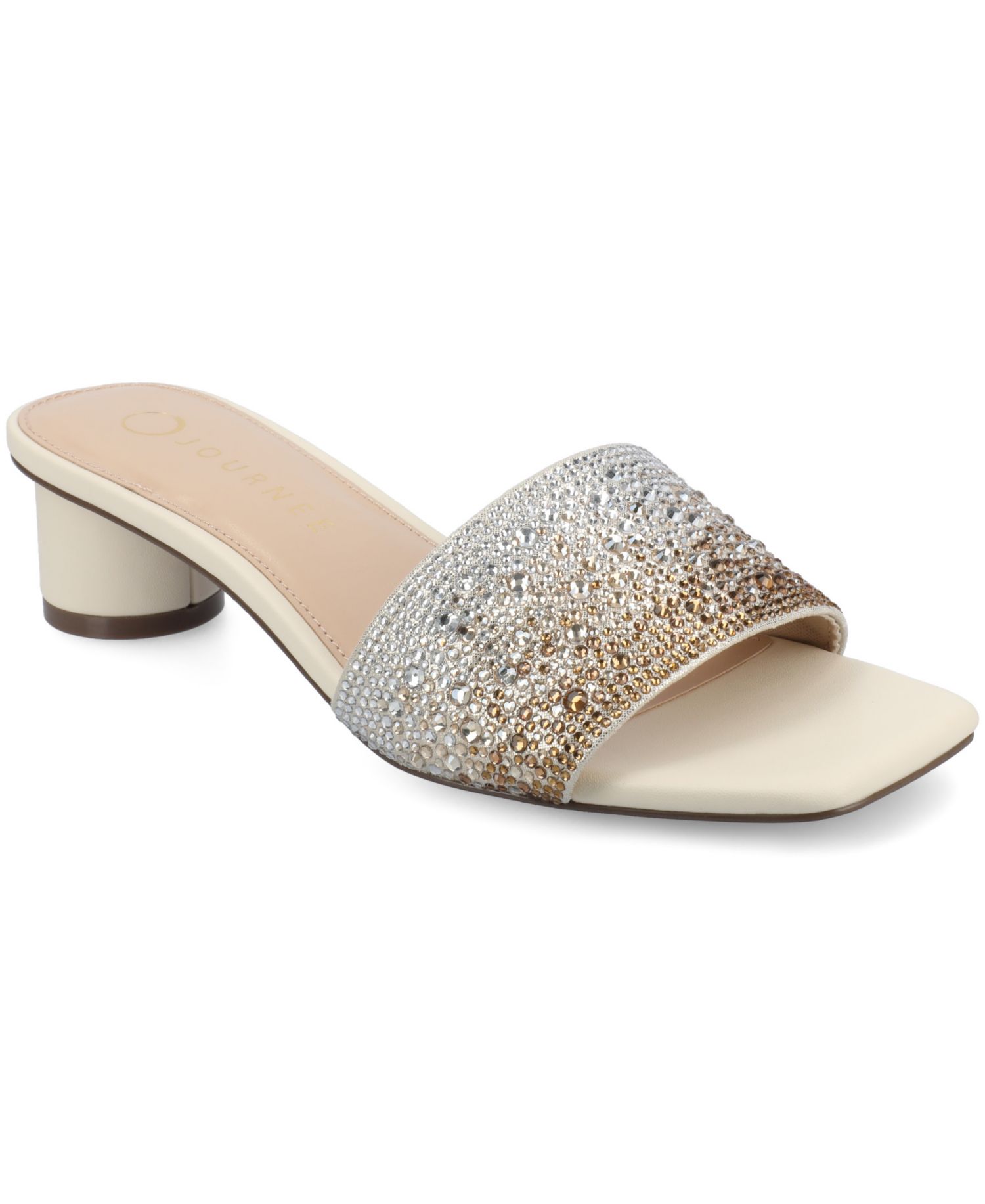 Women's Flora Embellished Block Heel Slide Dress Sandals