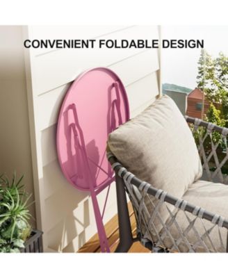 3-Piece Folding Bistro Set, 2 Chairs and 1 Table, Weather-Resistant Outdoor/Indoor Conversation Set