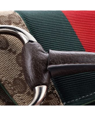 Small Horsebit NM Web Chain Clutch GG Canvas