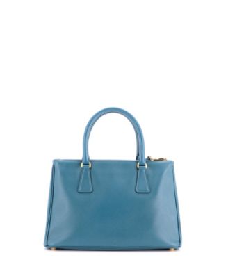 Small Double Zip Lux Tote Saffiano Leather