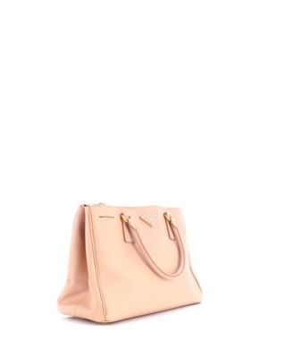 Medium Double Zip Lux Tote Saffiano Leather