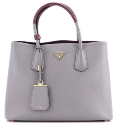 Medium Cuir Double Tote Saffiano Leather
