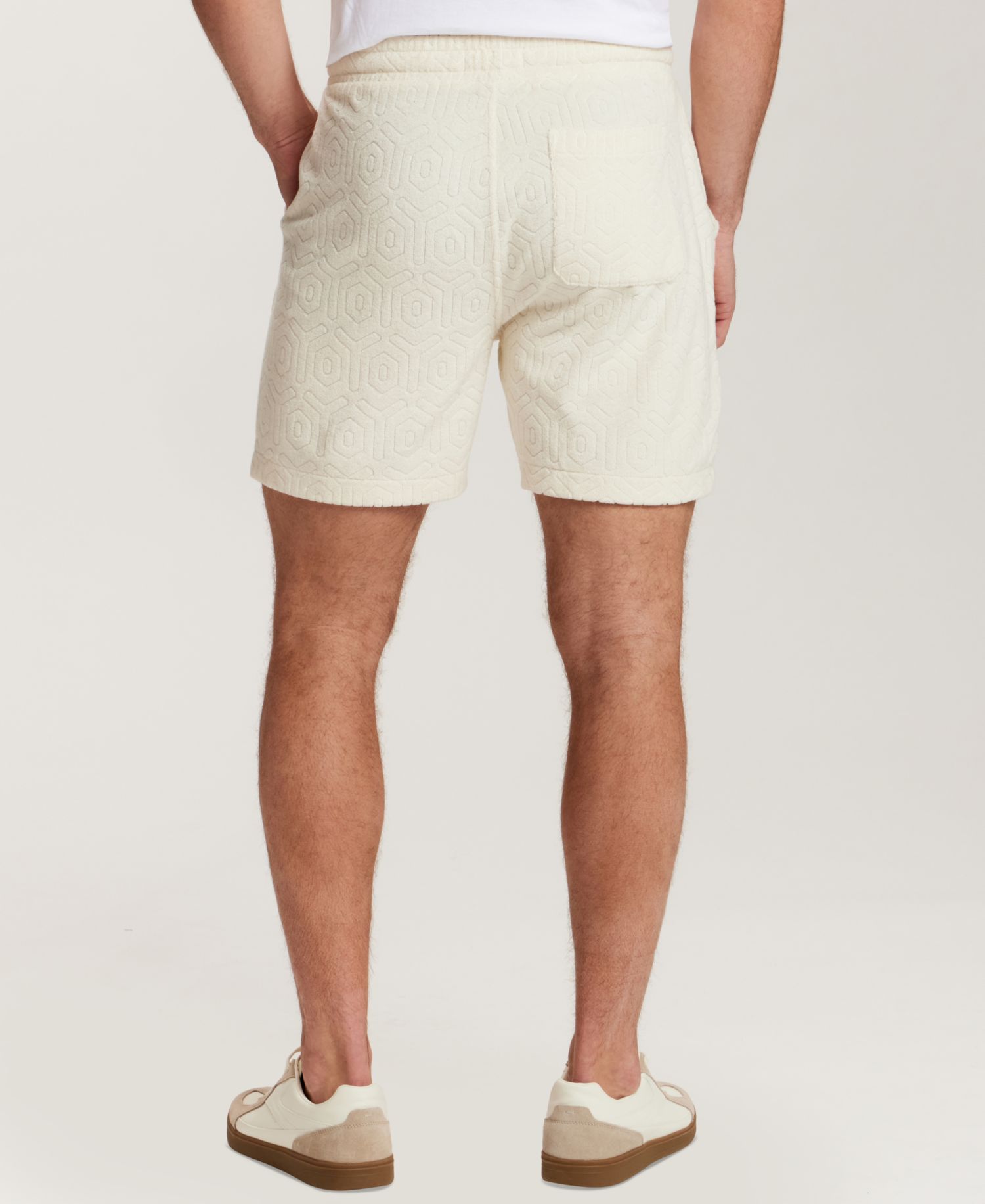 Men's Geometric Terry Knit Drawstring Shorts