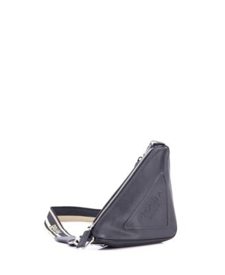 Small Triangle Logo Zip Crossbody Bag Soft Leather