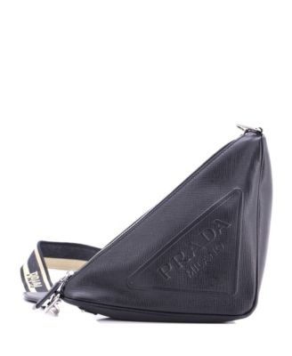 Small Triangle Logo Zip Crossbody Bag Soft Leather