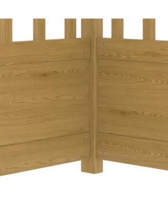 Wooden Canopy Floor Bed With Guardrails Four Poster Design Natural For Kids