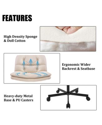 360° Swivel Home Office Desk Chair - Double-Layer Foam Cushion, Height Adjustable, 105°-120° Tilt, Metal Base for Study Room