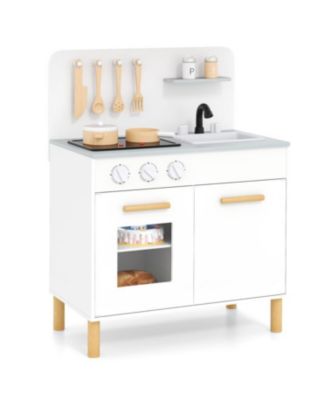 Kids Kitchen Playset with Cooking Accessories and Storage