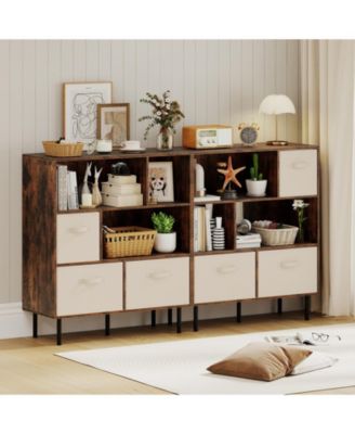 6 Cube Storage Organizer Shelf with Removable Fabric Drawers