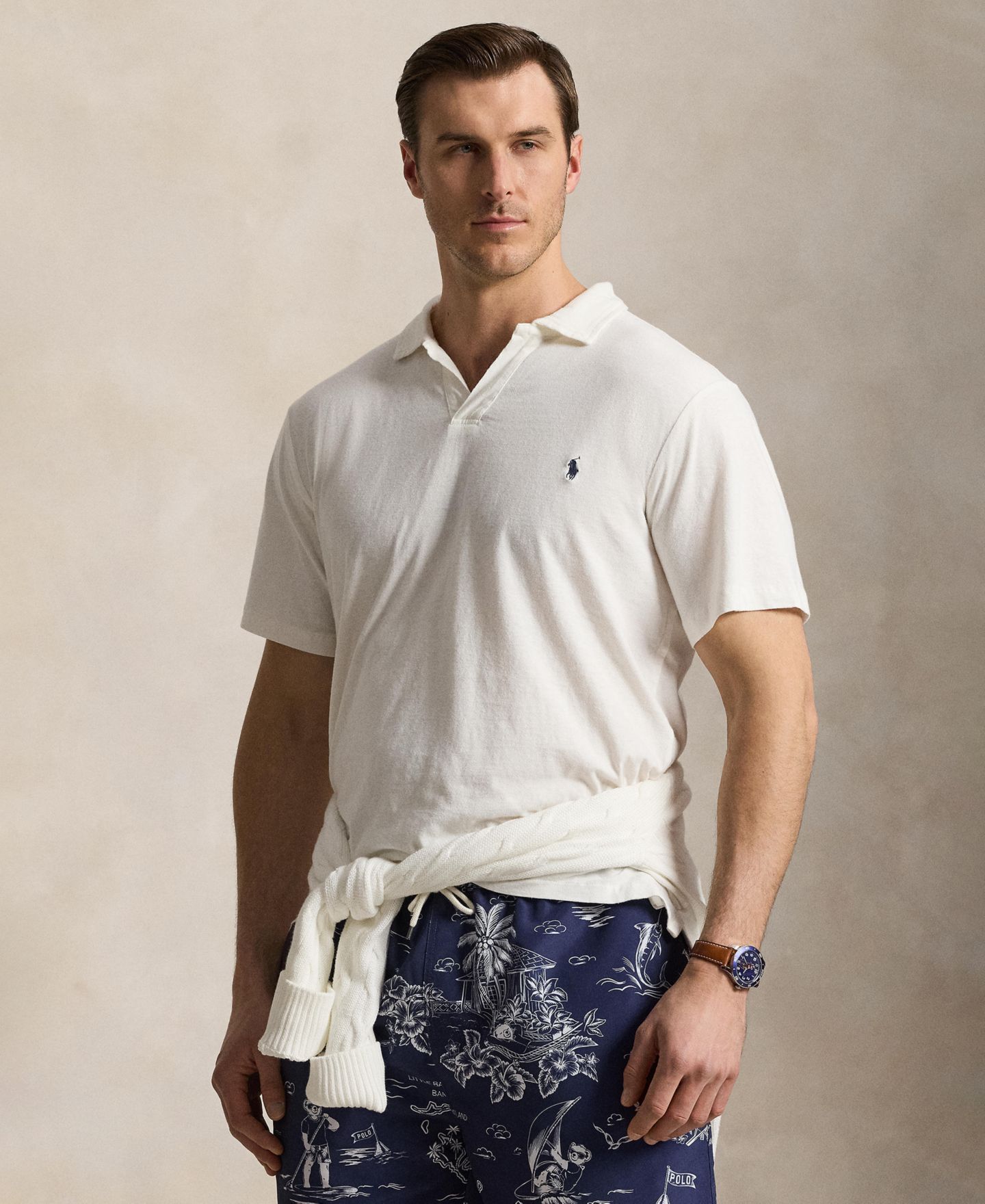 Мужское поло Polo Ralph Lauren Big & Tall Short-Sleeve Polo Shirt, цвет: Nevis — фото 3