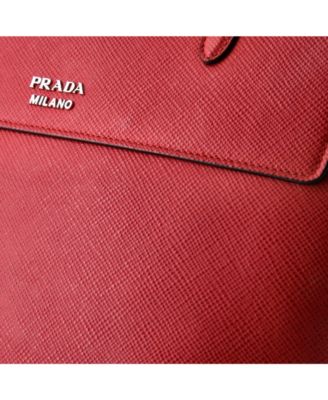 Medium Half Flap Double Turn Lock Satchel Saffiano Leather