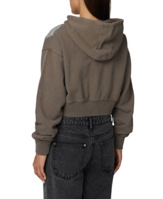 Women's Cropped Zipped Silhouette Hoodie