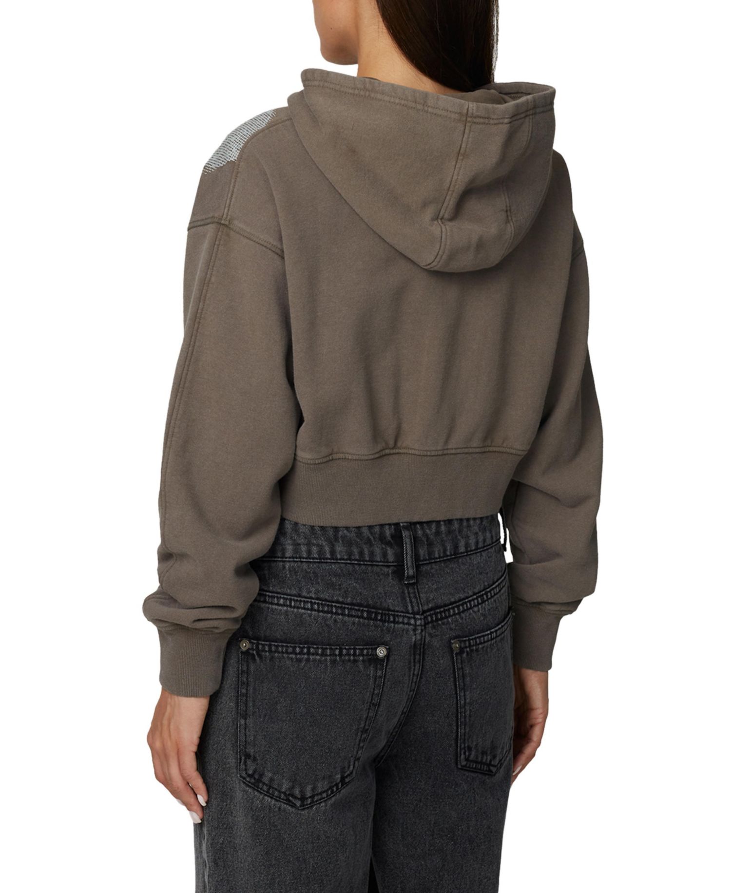 Women's Cropped Zipped Silhouette Hoodie