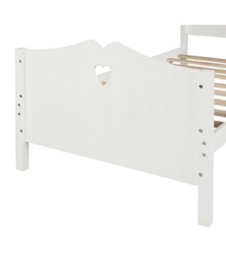 Twin Size Platform Bed Frame with Wood Slat Support Headboard Footboard and Classic Design