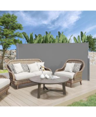 Retractable Side Awning, Double Side Awning, Waterproof Folding Outdoor Privacy Screen