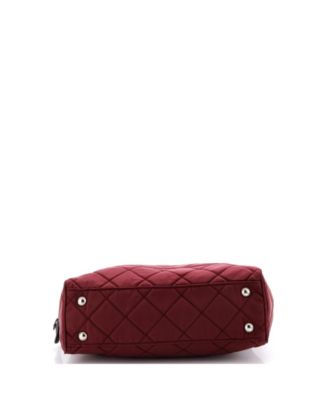 Medium Chain Shoulder Bag Quilted Tessuto