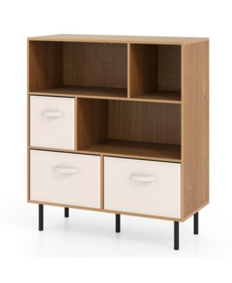 6 Cube Storage Organizer Shelf with Removable Fabric Drawers
