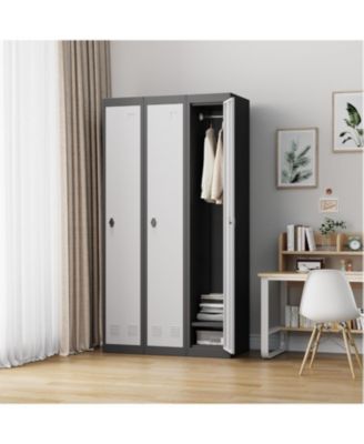 72" Tall Metal Storage Cabinet with Door, Lockable Steel Locker with Shelves for School Office Garage