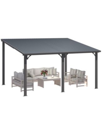 14' x 12' Hardtop Gazebo Outdoor Pergola Lean to Metal Pergolas