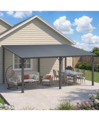  Hardtop Gazebo Outdoor Pergola Lean to Metal Pergolas