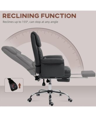 Executive Office Chair PU Leather Ergonomic Desk Chair Reclining Footrest Lumbar Support
