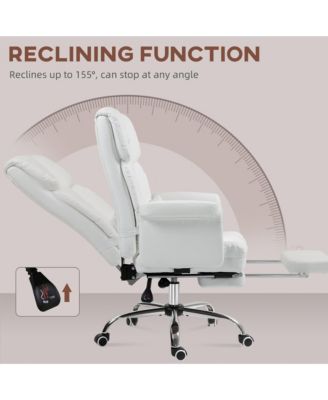 Executive Office Chair PU Leather Ergonomic Desk Chair Reclining Footrest Lumbar Support