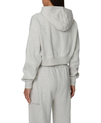 Women's Cropped Zipped Halftone Hoodie