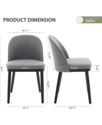 Wooden Dining Chairs Set of 6,Modern Fabric Upholstered Dining Room Chair,Large Dining Room Kitchen Chairs with High Back and Deep Seat