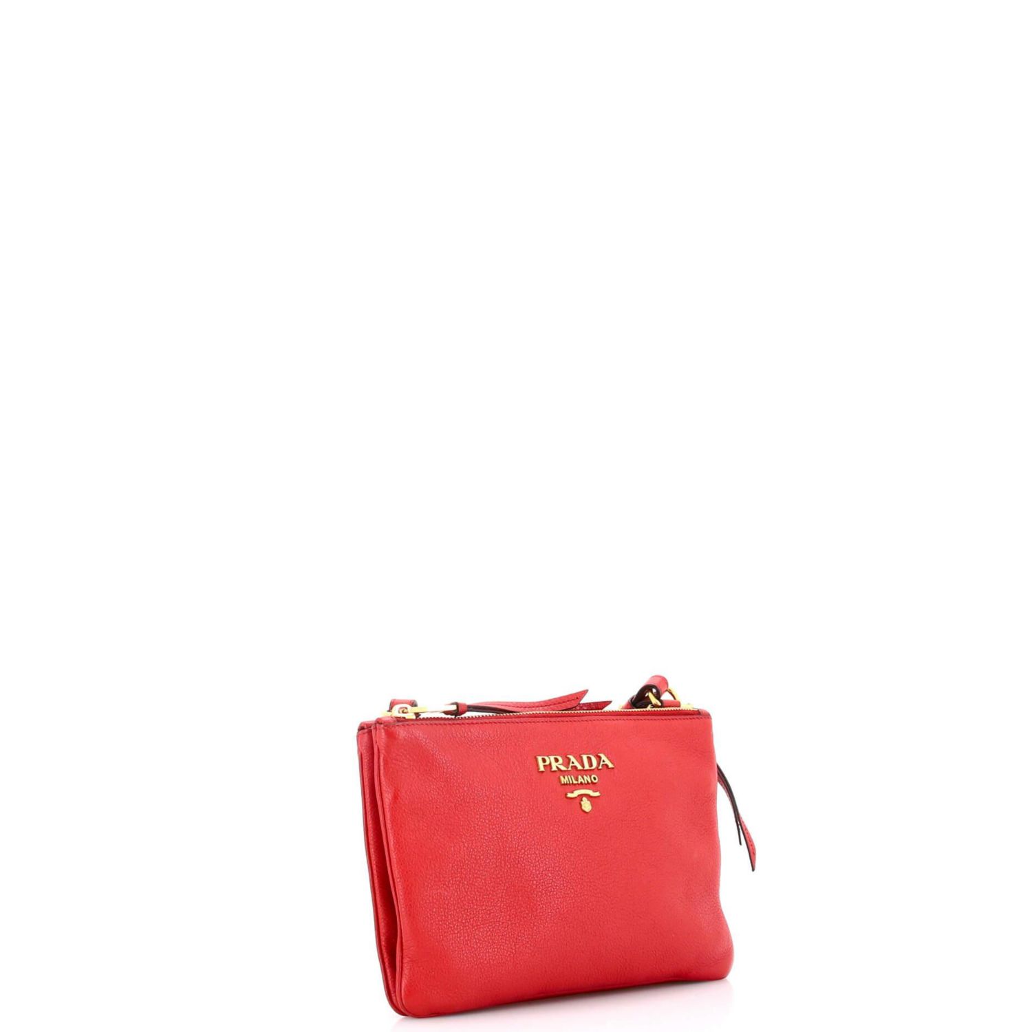 Small Double Zip Crossbody Bag Vitello Daino