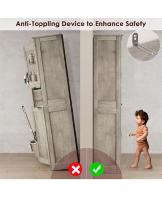 Tall Bathroom Cabinet, Storage Cabinet with Door and Drawer, Adjustable Shelf, Storage Freestanding for Laundry Room, Kitchen