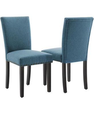 Dining Chairs Set of 4 Upholstered Parsons Diner Room Chair Sets Fabric Kitchen Chairs with Nailhead