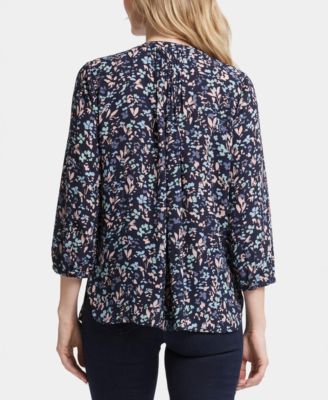 Women's Pintuck Split Neck Top