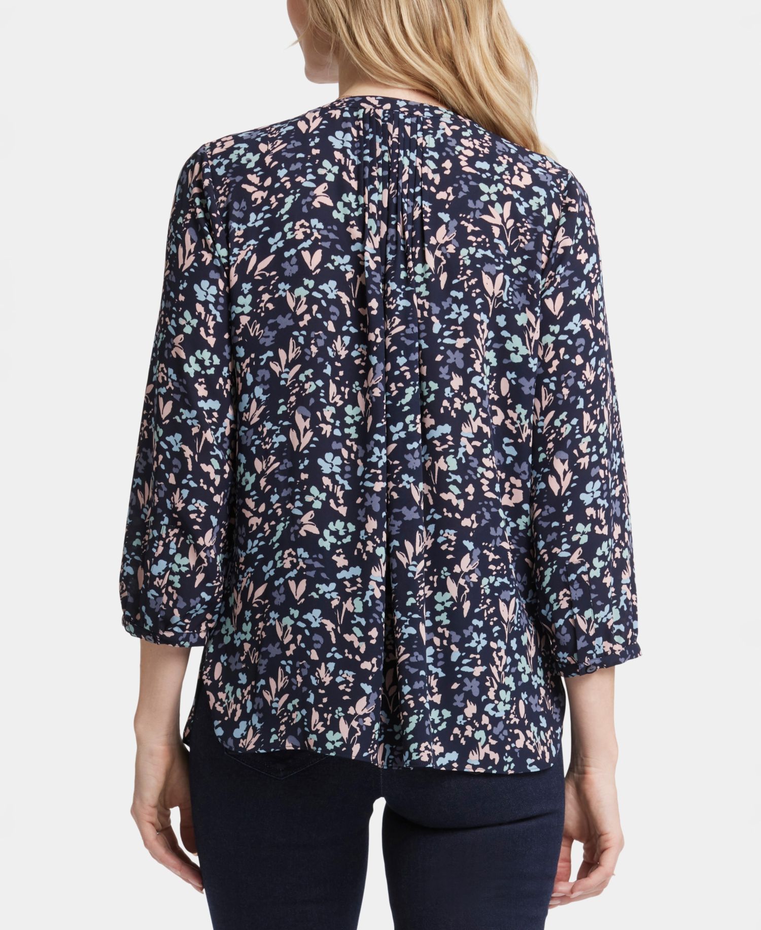 Women's Pintuck Split Neck Top