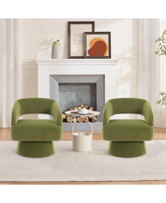 Modern Swivel Barrel Accent Chair,360 Upholstered Armchair with Striped Backrest and Plush Padding,Comfy Round Lounge Chair